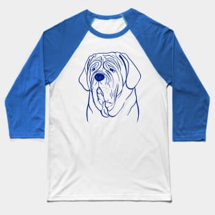 Neapolitan Mastiff (Light Blue and Blue) Baseball T-Shirt